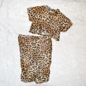leopard print two peice set